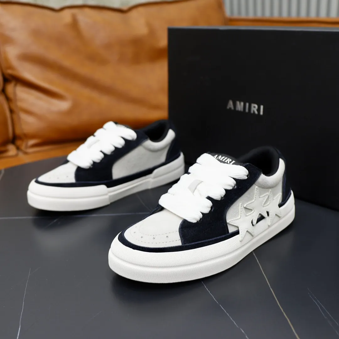 Men's men's shoes 💰540💰🔥🔥🔥 Couple style Amiri2024 new sports and casual shoes, casual, fashionable and versatile flat-soled moral training shoes. Classic color combination + perfect shoe shape, Amiri’s classic Logo star makes you and I fall in love. Imported cow suede leather makes the shoes more high-end. Recommended by major celebrities, bloggers and internet celebrities.   Color: black, off-white, blue, pink, red. Size: Women’s 35-40 (41 is custom-made and non-returnable) Men’s 38-44 (45 and 46 are custom-made and non-refundable)